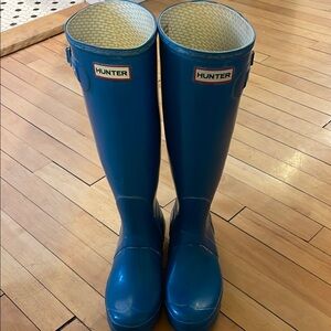 Hunter Blue Rain Boots